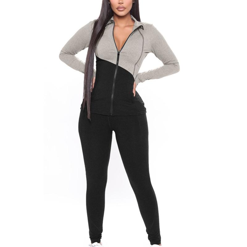 Women Fashion Patchwork Sets 2020 Winter Sportwear Two Piece Set Ladies Lounge Wear Pocket Tracksuits Tops+pants Set #3, Black
Women Fashion Patchwork Sets 2020 Winter Sportwear Two Piece Set Ladies Lounge Wear Pocket Tracksuits Tops+pants Set #3, Black