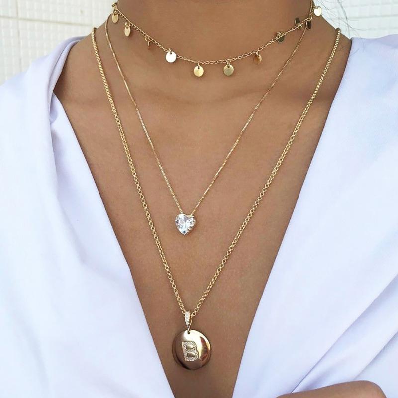 Boho Fashion Gold Necklaces For Women Vintage Round Crystal Letter Necklace Multiple Layers Pendant Long Necklaces Jewelry
Boho Fashion Gold Necklaces For Women Vintage Round Crystal Letter Necklace Multiple Layers Pendant Long Necklaces Jewelry