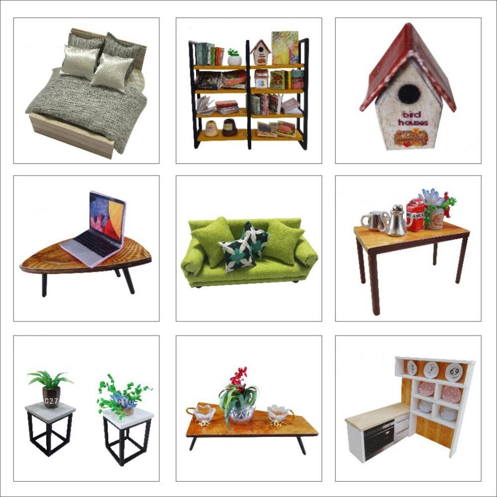 Cutebee Doll House Furniture Miniature Dollhouse DIY Miniature House Room Box Theatre Toys for Casa DIY Dollhouse N LJ201126