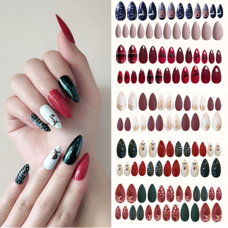 24Pcs/box Acrylic Full Cover Artificial Fake Nails Christmas Tree Snowman Christmas Detachable False Nail Art Tips DIY Nail Tool, Style 1
24Pcs/box Acrylic Full Cover Artificial Fake Nails Christmas Tree Snowman Christmas Detachable False Nail Art Tips DIY Nail Tool, Style 1