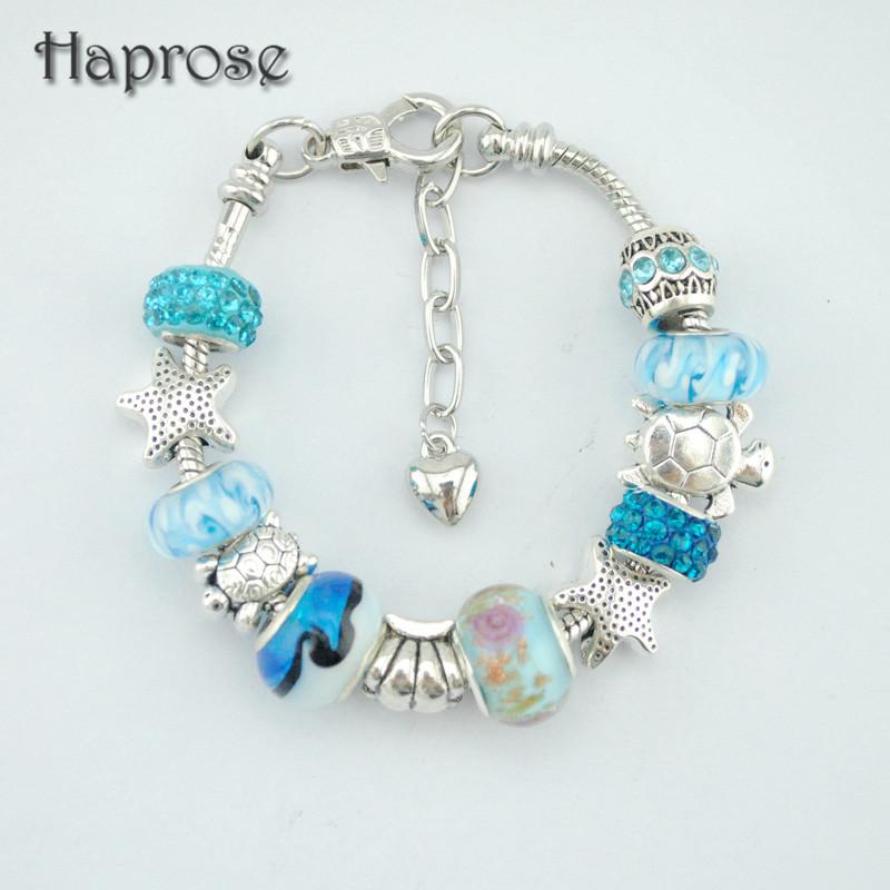 2020 Ocean Style Blue Crystal/Glass Beads Charm Bracelets & Bangles European Beads bracelets Heart Lock Snake Chain for Women
2020 Ocean Style Blue Crystal/Glass Beads Charm Bracelets & Bangles European Beads bracelets Heart Lock Snake Chain for Women