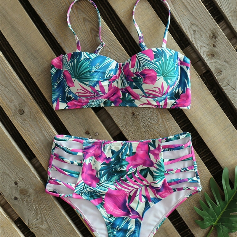 Sexy Bikinis Women Swimsuit High Waist Biquini Set Leaves Printed Bathing Suits Beachwear Lace Up Swimwear Y200319, An19546p1
Sexy Bikinis Women Swimsuit High Waist Biquini Set Leaves Printed Bathing Suits Beachwear Lace Up Swimwear Y200319, An19546p1