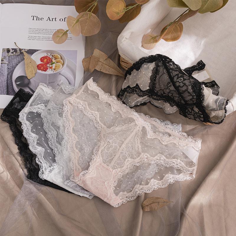 Dot Printed Translucent Mesh Briefs For Wonen Transparent Flower Pattern Breathable Lace Panties Female Seamless Lingerie, Black
Dot Printed Translucent Mesh Briefs For Wonen Transparent Flower Pattern Breathable Lace Panties Female Seamless Lingerie, Black