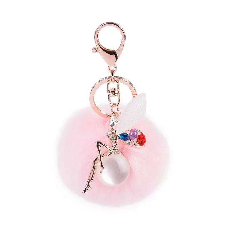 New colored rhinestone fairy keychain Cute plush car key ring Hair ball angel bag pendant accessories Female Charm gift
New colored rhinestone fairy keychain Cute plush car key ring Hair ball angel bag pendant accessories Female Charm gift