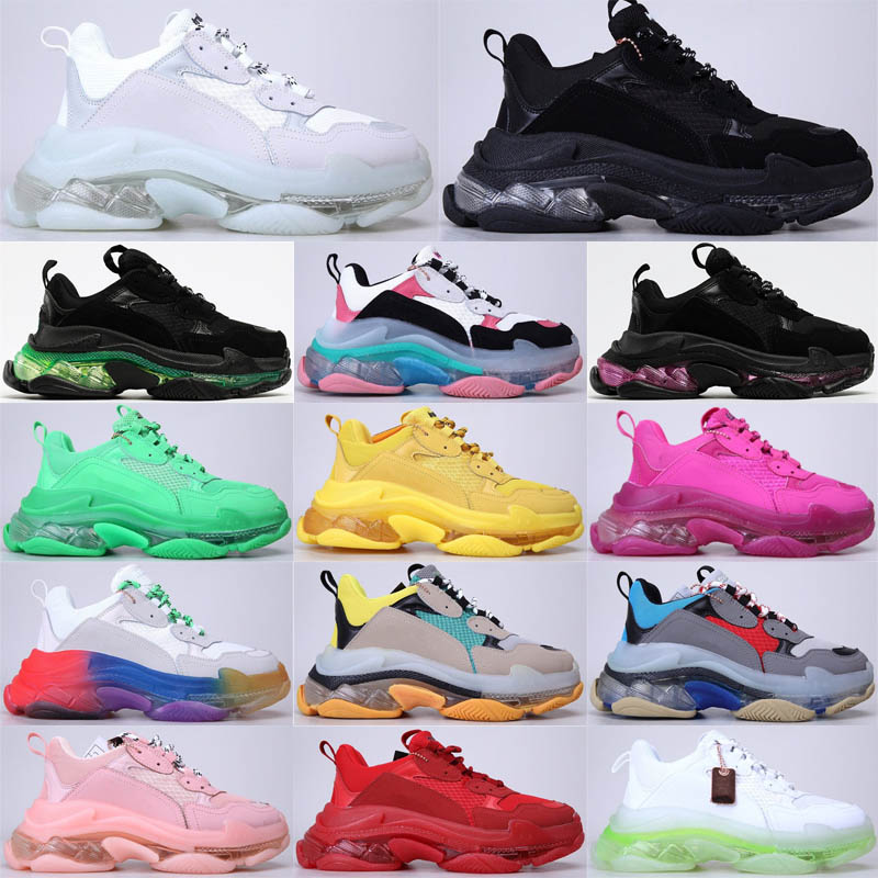 High Quality Paris Triple S Clear Crystal Sole Platform Sneakers 17FW Beige Green Neon Yellow Balck White Mens Women Designer Casual Shoes
High Quality Paris Triple S Clear Crystal Sole Platform Sneakers 17FW Beige Green Neon Yellow Balck White Mens Women Designer Casual Shoes