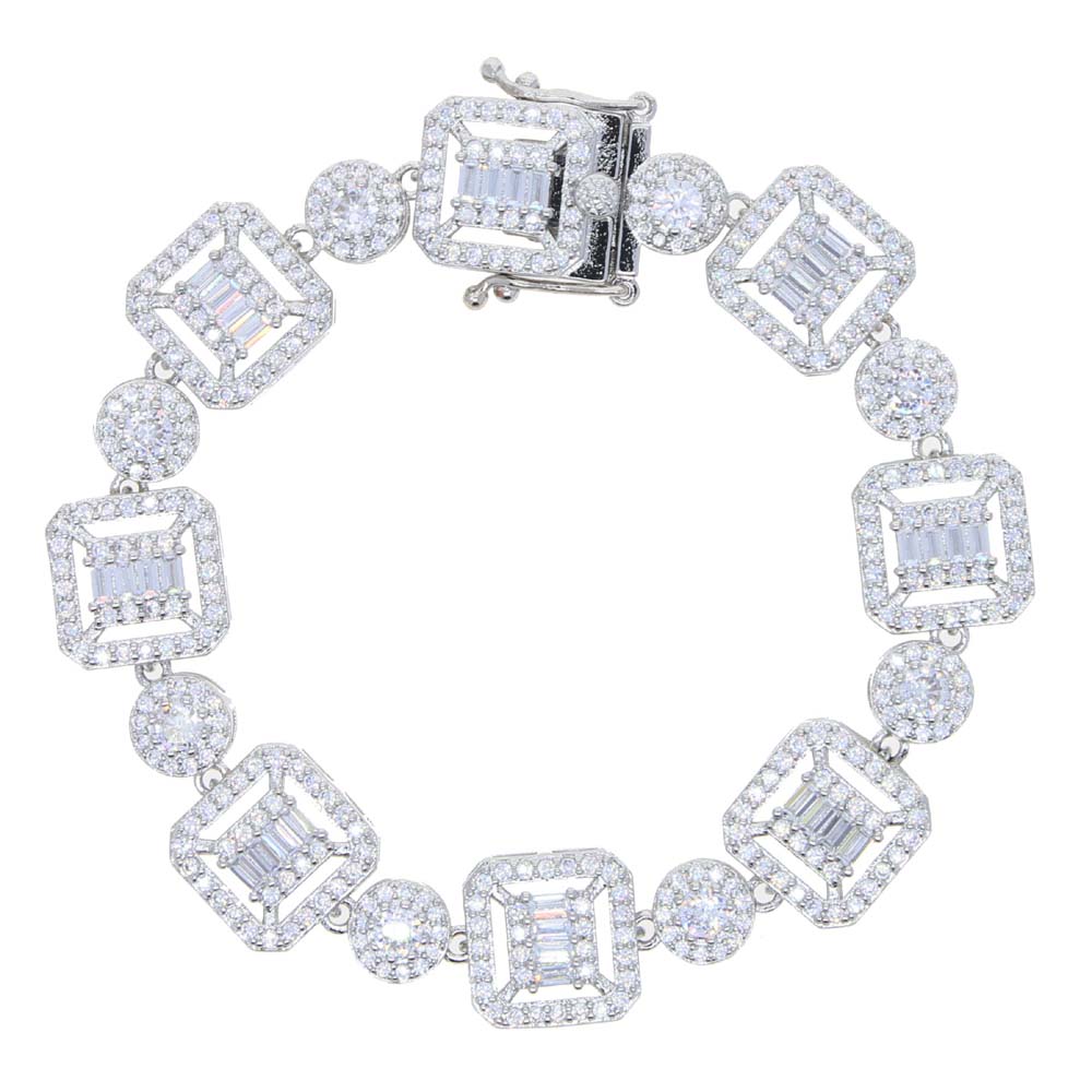 Iced Out Bling CZ Cluster Tennis Chain Bracelet For Women Men Boy Fashion Sparking 5A Cubic Zirconia Wedding Party Gift Jewelry