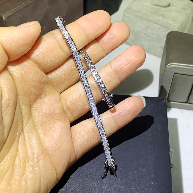 Choucong 2021 New Arrival Sparkling Jewelry Sterling Sier&Gold Fill Popular Princess White Topaz Women Wedding Bracelet Gift