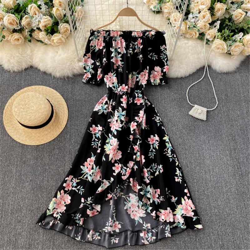 Women' Summer Floral Dress 2021 Sweet Slash Neck Puff Sleeve Irregular Holiday Beach Midi Long Dresses Female Clothing New Year
Women' Summer Floral Dress 2021 Sweet Slash Neck Puff Sleeve Irregular Holiday Beach Midi Long Dresses Female Clothing New Year