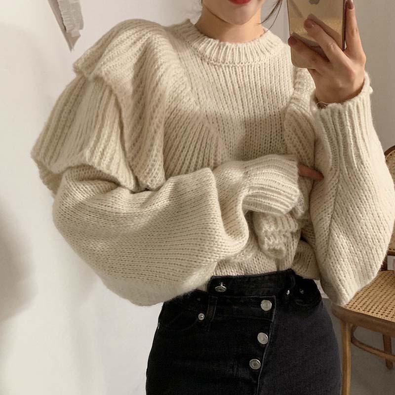 2020 New Spring Korean Style Loose Sweater Women Ruffle Knitted Pullovers Winter Warm Sweaters Plus Size Femme One-Piece Top, Pink
2020 New Spring Korean Style Loose Sweater Women Ruffle Knitted Pullovers Winter Warm Sweaters Plus Size Femme One-Piece Top, Pink
