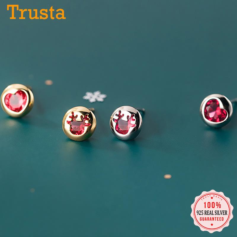 Stud Trustdavis Real 925 Sterling Silver Fashion Round Heart Deer Red CZ Earrings For Women Wedding Party Fine Jewelry DA196
Stud Trustdavis Real 925 Sterling Silver Fashion Round Heart Deer Red CZ Earrings For Women Wedding Party Fine Jewelry DA196
