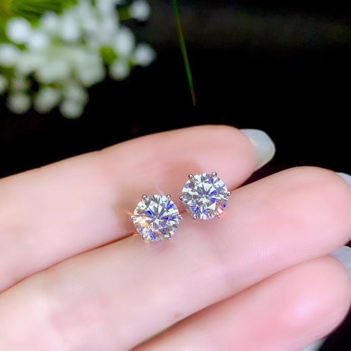 Moissanite Popular style recommendation lady ear nails 925 Sterling silver high hardness diamond substitutes LJ201016