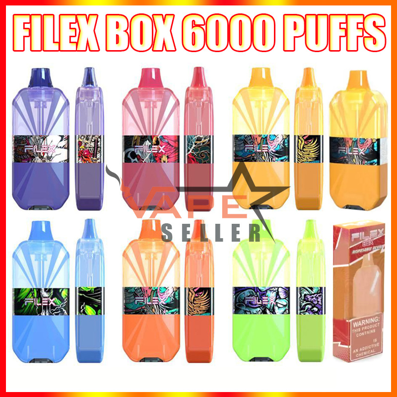 Original Filex Box 6000 Puffs Disposable Vape Pen E Cigarette With Rechargeable 850mAh Battery Prefilled 15ml Pod Big Vapor Stick Kit
Original Filex Box 6000 Puffs Disposable Vape Pen E Cigarette With Rechargeable 850mAh Battery Prefilled 15ml Pod Big Vapor Stick Kit