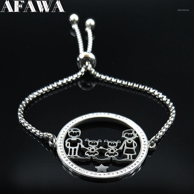 Family Dad Mum Two Daughter Crystal Stainless Steel Bracelet for Women Silver Color Chain Bracelet Jewelry pulsera mujer B185181
Family Dad Mum Two Daughter Crystal Stainless Steel Bracelet for Women Silver Color Chain Bracelet Jewelry pulsera mujer B185181