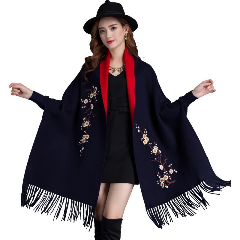 Brand New design with sleeve Poncho scarf winter warm cashmere Embroidery Cape tassel Blanket wrapped scarf shawl For Women
Brand New design with sleeve Poncho scarf winter warm cashmere Embroidery Cape tassel Blanket wrapped scarf shawl For Women