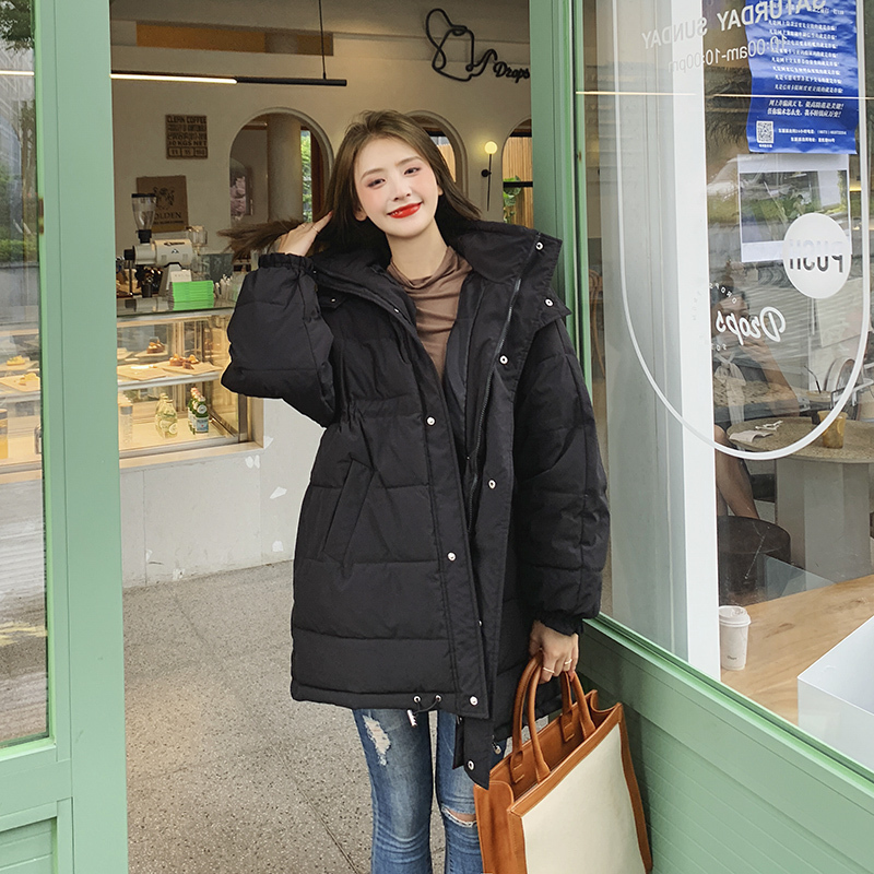 Fashion Long Hooded Parka Oversize Coat New Winter Jacket Women Casual Solid Thick Warm Parka Female Office Lady 201019