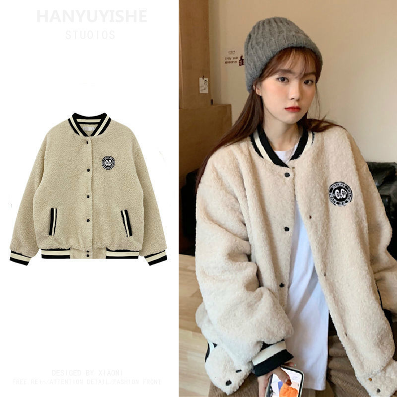 2021 High quality Sweater Women's Baseball Jacket Autumn Winter Add Cashmere Thickens Wool Coat RGP4, Beige
2021 High quality Sweater Women's Baseball Jacket Autumn Winter Add Cashmere Thickens Wool Coat RGP4, Beige