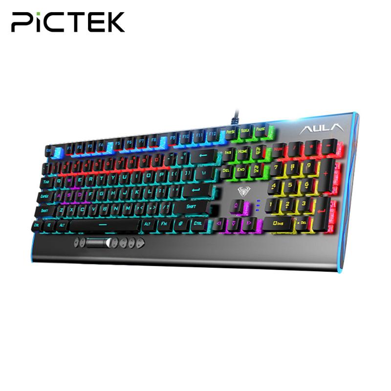 PICTEK Mechanical Keyboard Blue Switch Gaming Keyboard 104 Key RGB Backlit Anti-Ghosting Wired Ergonomic for PC Gamer
PICTEK Mechanical Keyboard Blue Switch Gaming Keyboard 104 Key RGB Backlit Anti-Ghosting Wired Ergonomic for PC Gamer