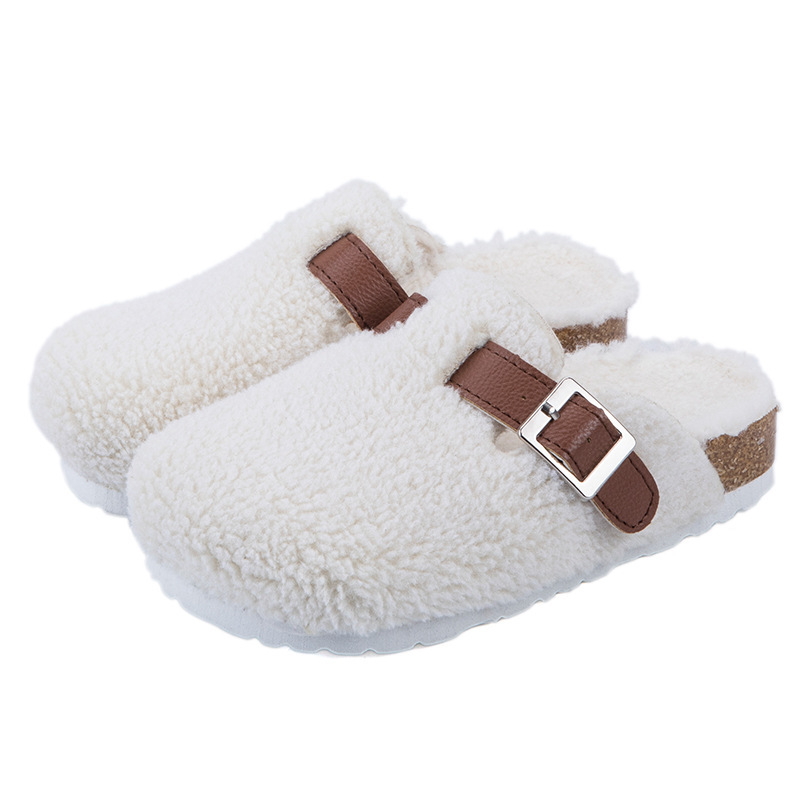 Faux Fur Mule Clogs Slippers Women Winter White Cork Warm Closed Toe Buckle Slippers Women's Shoes J1205
Faux Fur Mule Clogs Slippers Women Winter White Cork Warm Closed Toe Buckle Slippers Women's Shoes J1205