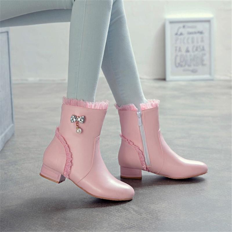 PXELENA Ruffles Sweet Lolita Girls Princess Ankle Boots Women Autumn Wedding Shoes Bridal 2020 Crystal Beads White Pink Black 43
PXELENA Ruffles Sweet Lolita Girls Princess Ankle Boots Women Autumn Wedding Shoes Bridal 2020 Crystal Beads White Pink Black 43