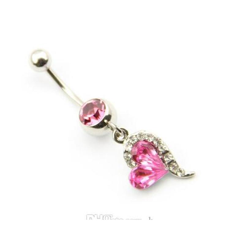 4 Colors Mix Color Heart Style Ring Belly Button Ring Navel Rings Body Piercing Jewelry Dangle Accessories Fashion Charm 7K1Gu