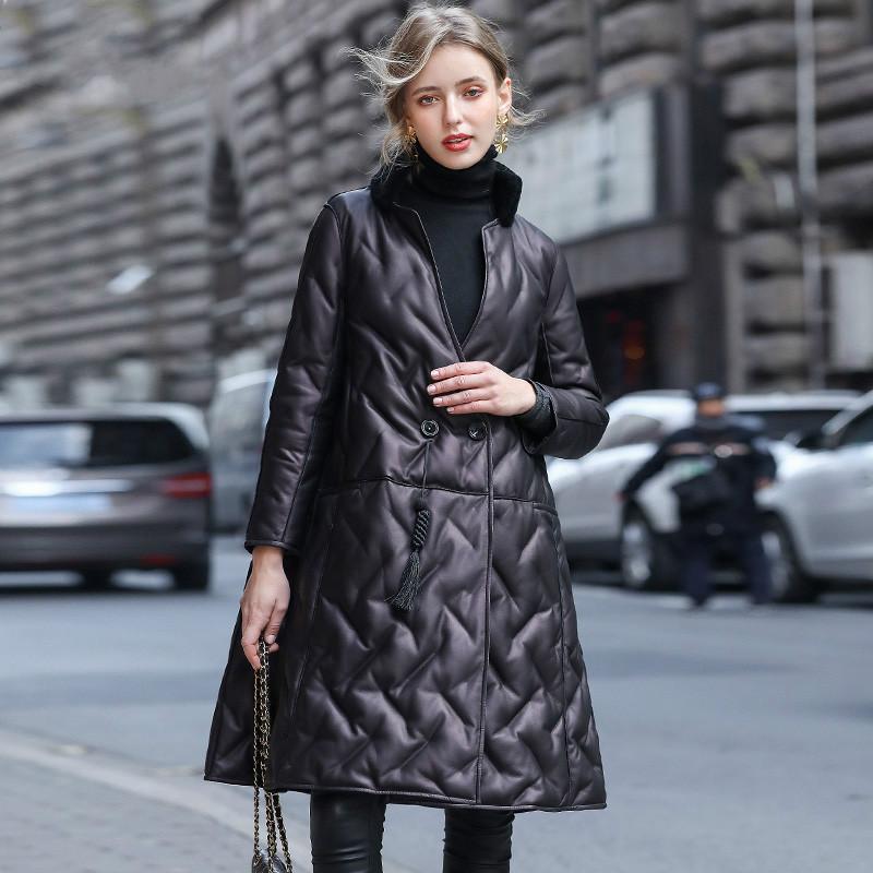Real Leather Jacket Women Korean Sheepskin Coat Female 90% White Duck Down Jackets Double-sided Winter 2020 Abrigo Mujer Pph2590, Black purple
Real Leather Jacket Women Korean Sheepskin Coat Female 90% White Duck Down Jackets Double-sided Winter 2020 Abrigo Mujer Pph2590, Black purple