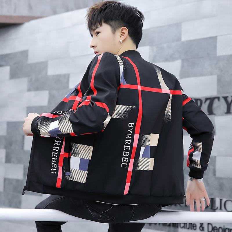 New style young jacket men's collar plaid jacket Korean version of self-cultivation Chunqiu men's, Black and red
New style young jacket men's collar plaid jacket Korean version of self-cultivation Chunqiu men's, Black and red