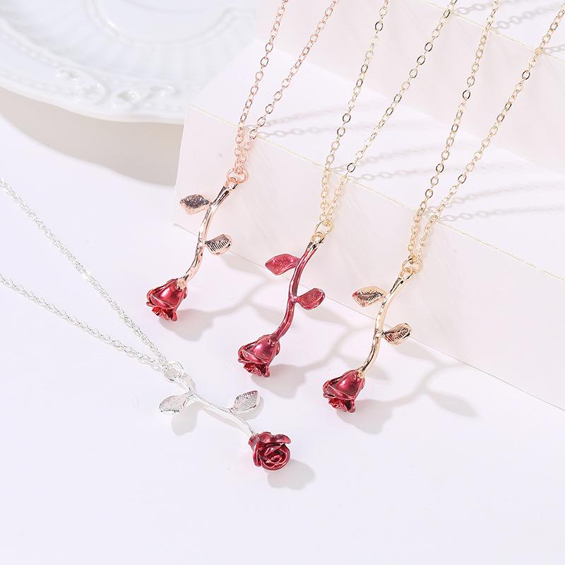 Fashion Exquisite Rose Necklace Charms Women Flower Pendant Clavicle Long Chain Necklace Valentine's Day Gifts
Fashion Exquisite Rose Necklace Charms Women Flower Pendant Clavicle Long Chain Necklace Valentine's Day Gifts