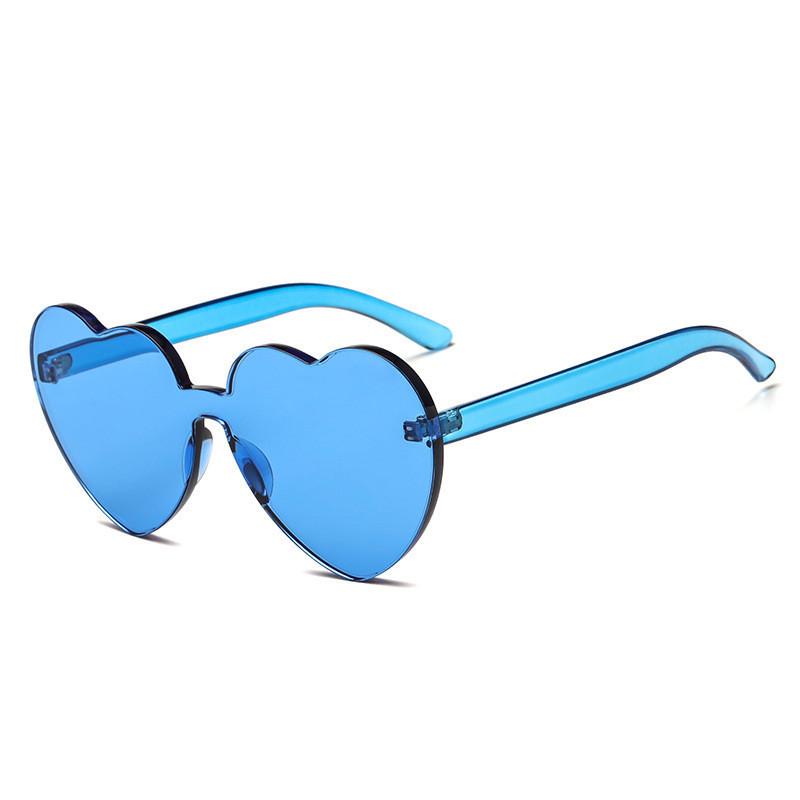 Sunglasses Love Peach Heart Jelly Candy Color European And American One-piece Frameless Sun Glasses For Girls
Sunglasses Love Peach Heart Jelly Candy Color European And American One-piece Frameless Sun Glasses For Girls