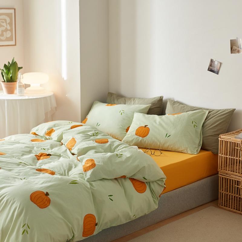2021 High Quality Washed Cotton Bedding Set Pumpkin Duvet Cover Flat/Fitted Sheet Pillowcase Soft Adult Bedclothes Home Textile, Luomanhuan
2021 High Quality Washed Cotton Bedding Set Pumpkin Duvet Cover Flat/Fitted Sheet Pillowcase Soft Adult Bedclothes Home Textile, Luomanhuan