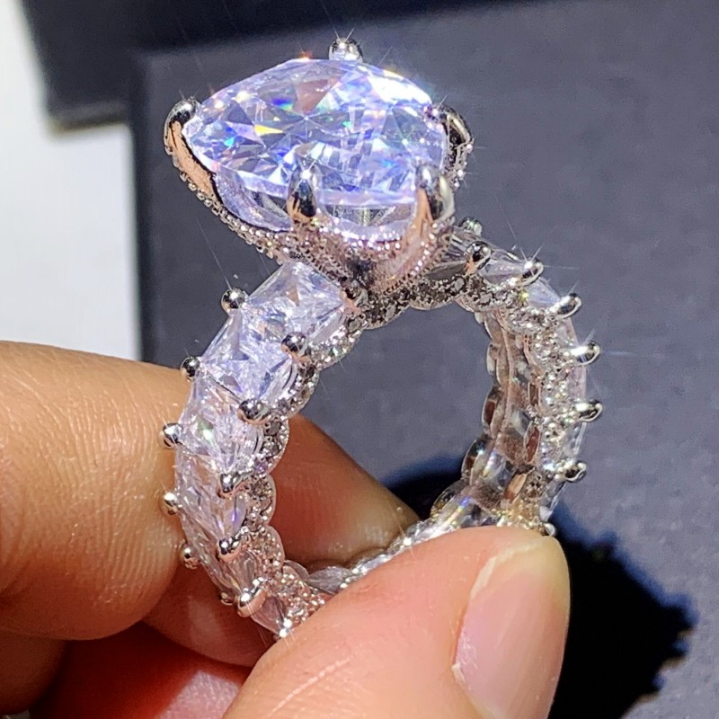 Sterling Sier Engagement Rings, Size 5-10 Pear Cut White Topaz CZ Wedding Band Ring Free shipping