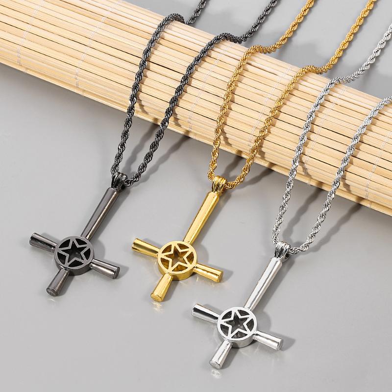 Retro Cross Necklaces Inverted Pentagram Cross Pendant Choker Satanic Symbol Runes Pendant Upside Down Lucifer Satan Jewelry
Retro Cross Necklaces Inverted Pentagram Cross Pendant Choker Satanic Symbol Runes Pendant Upside Down Lucifer Satan Jewelry
