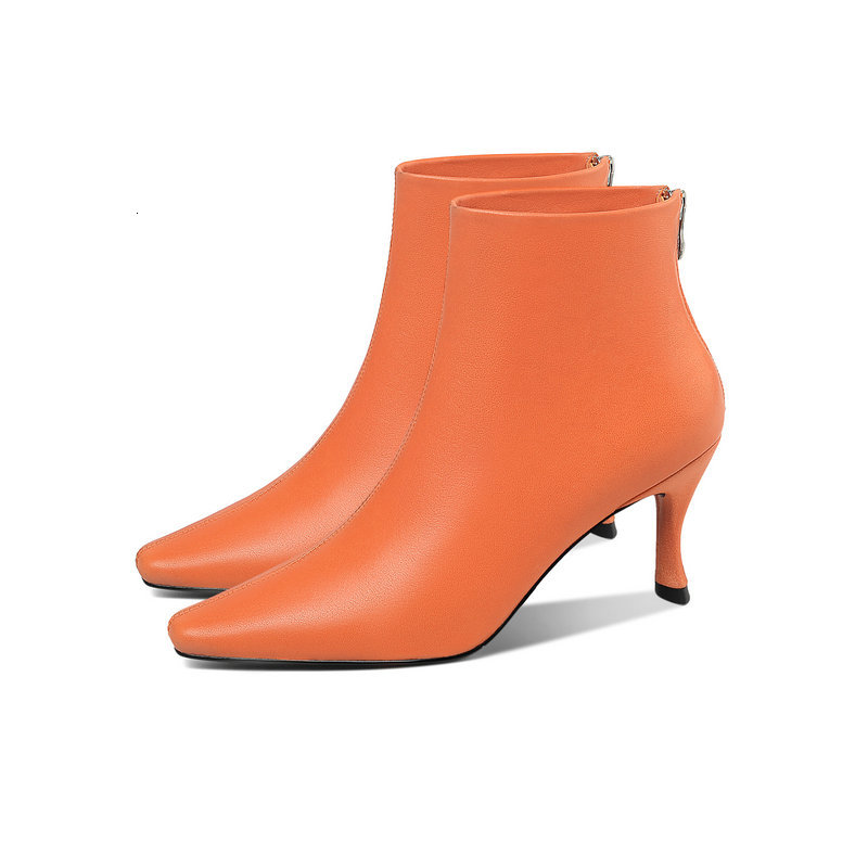 2021 New Genuine Leather Women's Ankle Boots Fashion Quality Backe High Heels Pumps Wedding Working Shoes Woman Aqat, Orange
2021 New Genuine Leather Women's Ankle Boots Fashion Quality Backe High Heels Pumps Wedding Working Shoes Woman Aqat, Orange
