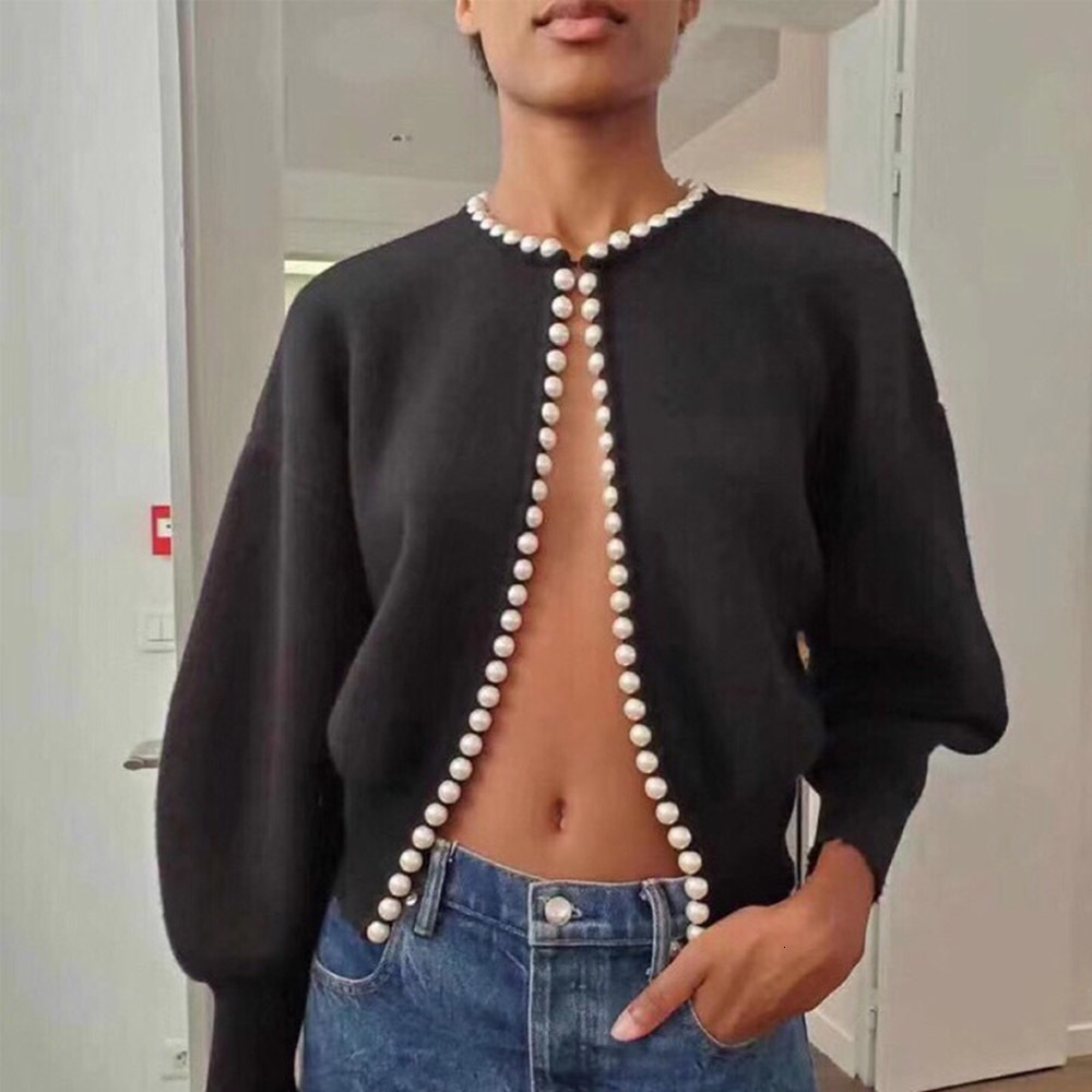 2021 New Women Round Neck Pearl Border Retro Knitted Long-sleeved Cardigan Sweater Fashion Spring Pullover Q1DX, White
2021 New Women Round Neck Pearl Border Retro Knitted Long-sleeved Cardigan Sweater Fashion Spring Pullover Q1DX, White