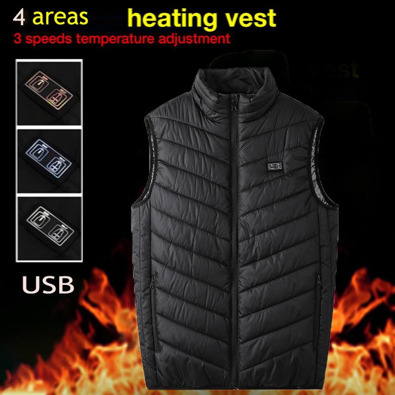 4 Areas Heating USB Heated Vest Dual Control Temperature Heated Jacket Outdoor Winter Camping Hiking Fishing Vest For Men, Black
4 Areas Heating USB Heated Vest Dual Control Temperature Heated Jacket Outdoor Winter Camping Hiking Fishing Vest For Men, Black