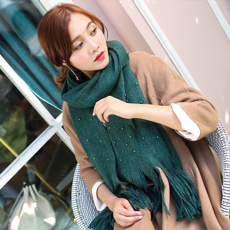 New Fashion Autumn And Winter Women Sweet Wild Tassel Warm Cashmere Pearl Scarf Female Thick Knit Comfortable Classic Shawl
New Fashion Autumn And Winter Women Sweet Wild Tassel Warm Cashmere Pearl Scarf Female Thick Knit Comfortable Classic Shawl
