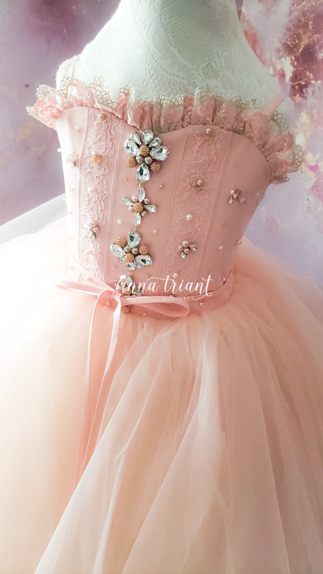 Blush Pink Ruffles Flower Girl Dresses For Wedding Beaded Crystal Lace Baby Wedding Guest Dress Birthday Gowns