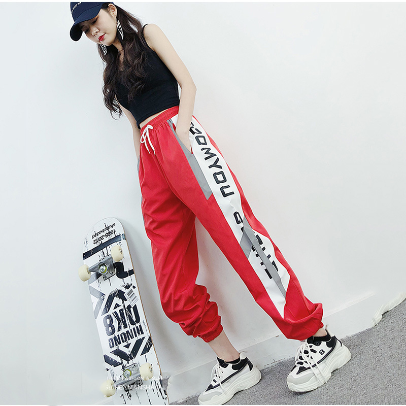 Hip Hop Harem Pant woman Letter Printed Jogger pants women's High Waist pants Spring Harajuku trousers women pantalon femme 201228
