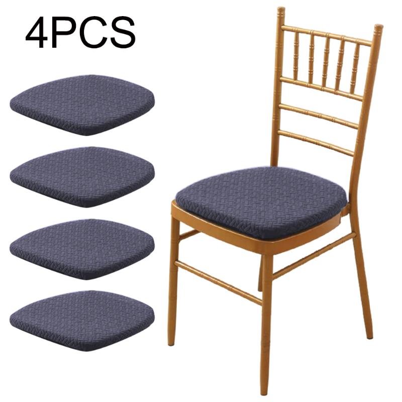 4pcs Washable Chair Seat Cover Dustproof Elastic Stretch Removable Anti Dirty Dining Room Home Cushion Soft Protector Kitchen