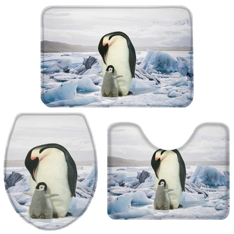 Penguins Standing On The Lake Bathroom Set Toilet Cover Mat Pedestal Rug Non-Slip Bathroom Accessories Set Home Doormat
Penguins Standing On The Lake Bathroom Set Toilet Cover Mat Pedestal Rug Non-Slip Bathroom Accessories Set Home Doormat