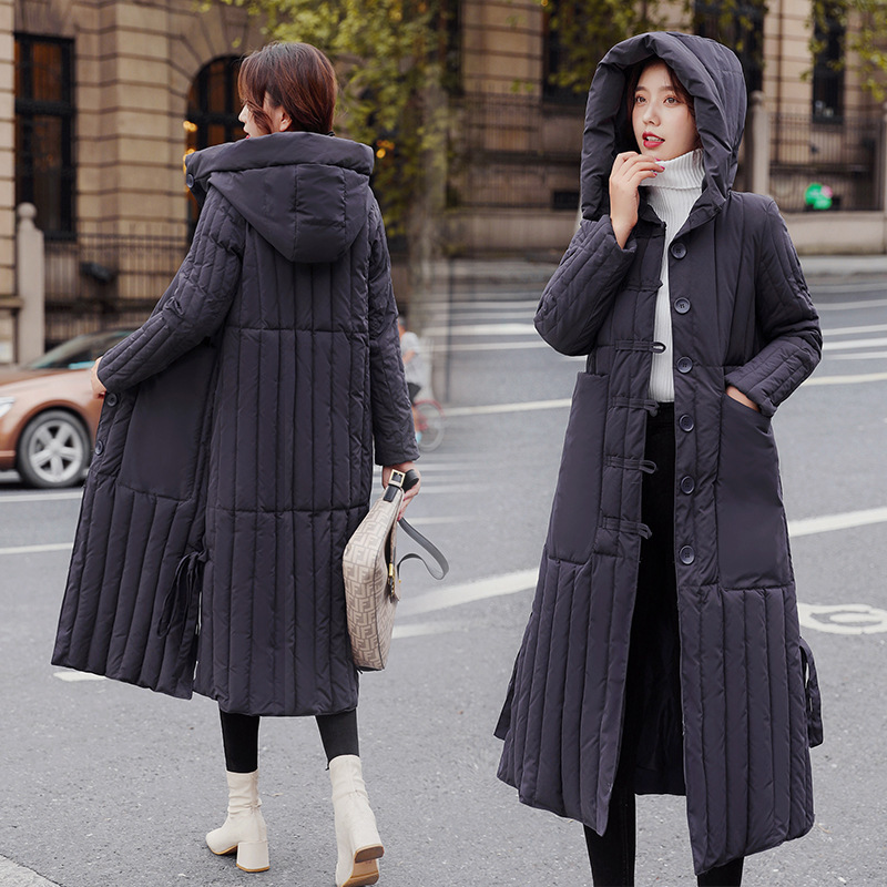 Hooded Long parka down parka women winter coat jacket Long style off the knee down cotton padded jacket for women 206 201217