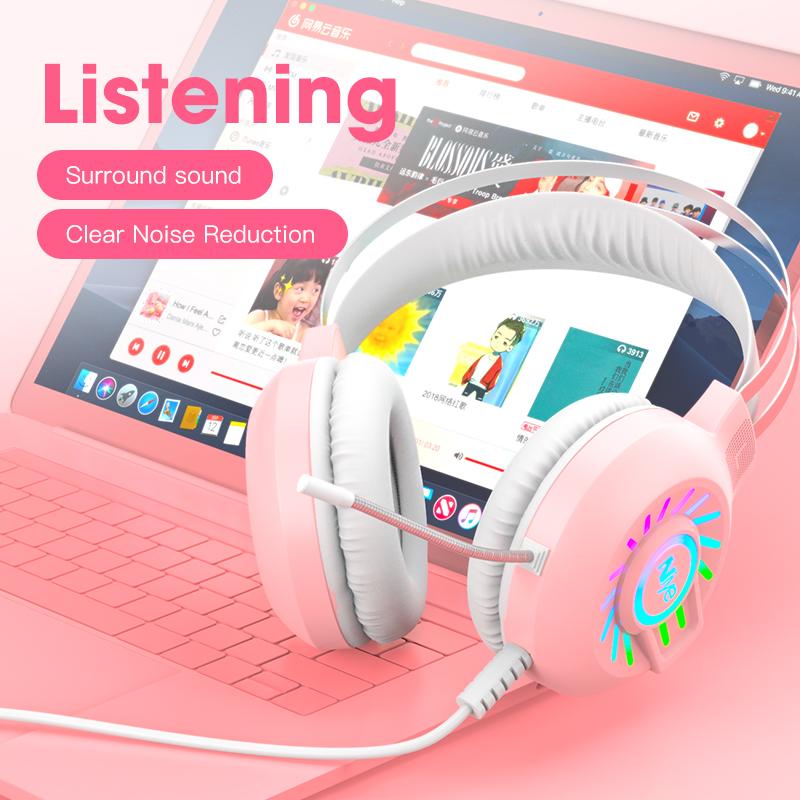 Gaming Headphone Professional Headset 3D Stereo Sound Earphone with Microphone Noise Reduction Headphones Girl Cute Headsets, Black
Gaming Headphone Professional Headset 3D Stereo Sound Earphone with Microphone Noise Reduction Headphones Girl Cute Headsets, Black