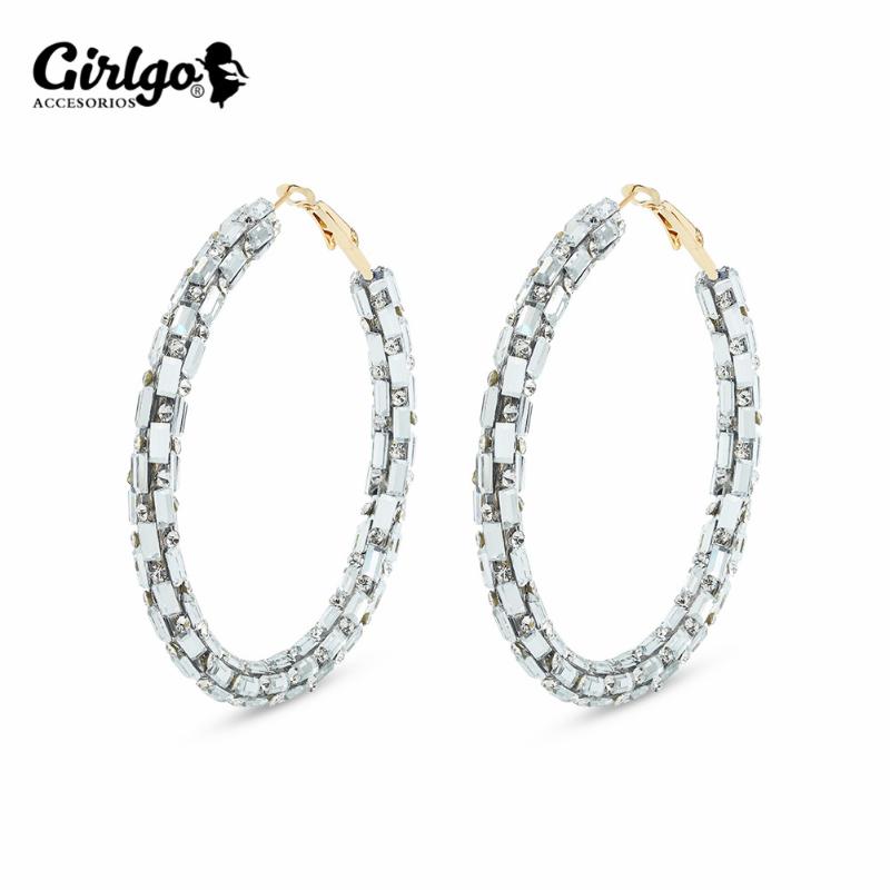 Girlgo 2021 Newest Sexy Hoop Earrings for Women Trendy Unique Crystal Bling Big Round Stud Earrings Jewelry Wholesale Party Gift
Girlgo 2021 Newest Sexy Hoop Earrings for Women Trendy Unique Crystal Bling Big Round Stud Earrings Jewelry Wholesale Party Gift