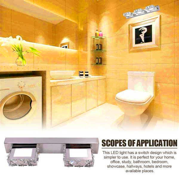 Discount 6W Double Lamp Crystal Surface Bathroom Bedroom Lamp White Light Silver Nodic Art Decor lighting Modern Waterproof wall Lamps
Discount 6W Double Lamp Crystal Surface Bathroom Bedroom Lamp White Light Silver Nodic Art Decor lighting Modern Waterproof wall Lamps