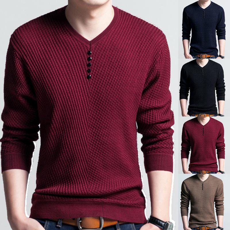 Chic Autumn Winter Sweaters Men Solid Color V Neck Long Sleeve 2020 Pullover Knitted Pull Sweater Mens Sweaters Male Knitwear, Black
Chic Autumn Winter Sweaters Men Solid Color V Neck Long Sleeve 2020 Pullover Knitted Pull Sweater Mens Sweaters Male Knitwear, Black