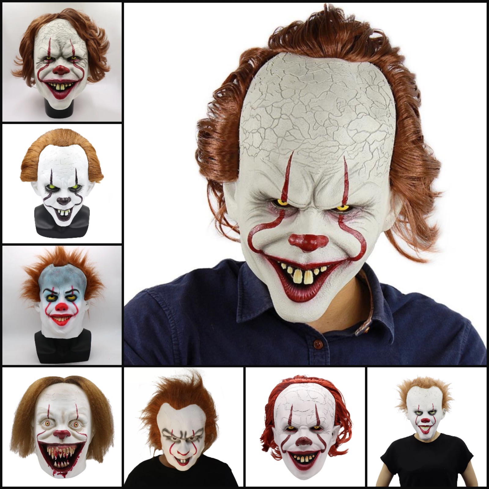 Mask 9styles Silicone Halloween Movie Stephen King's It 2 Joker Pennywise Mask Full Face Horror Clown Cosplay Prop Party Masks
Mask 9styles Silicone Halloween Movie Stephen King's It 2 Joker Pennywise Mask Full Face Horror Clown Cosplay Prop Party Masks