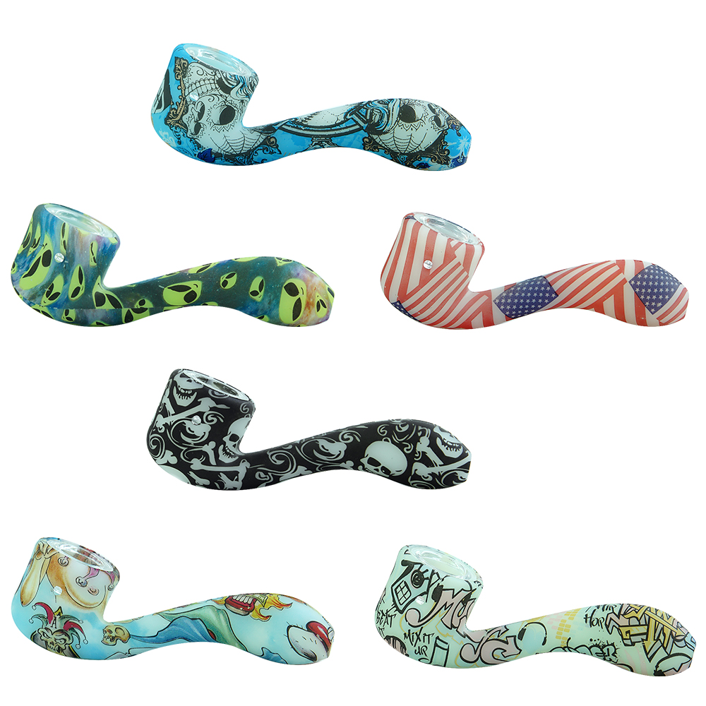YHSWE 4.6"silicone smoking hand pipe glow in the dark with bowl spoon tabacco water hookah bongs
YHSWE 4.6"silicone smoking hand pipe glow in the dark with bowl spoon tabacco water hookah bongs