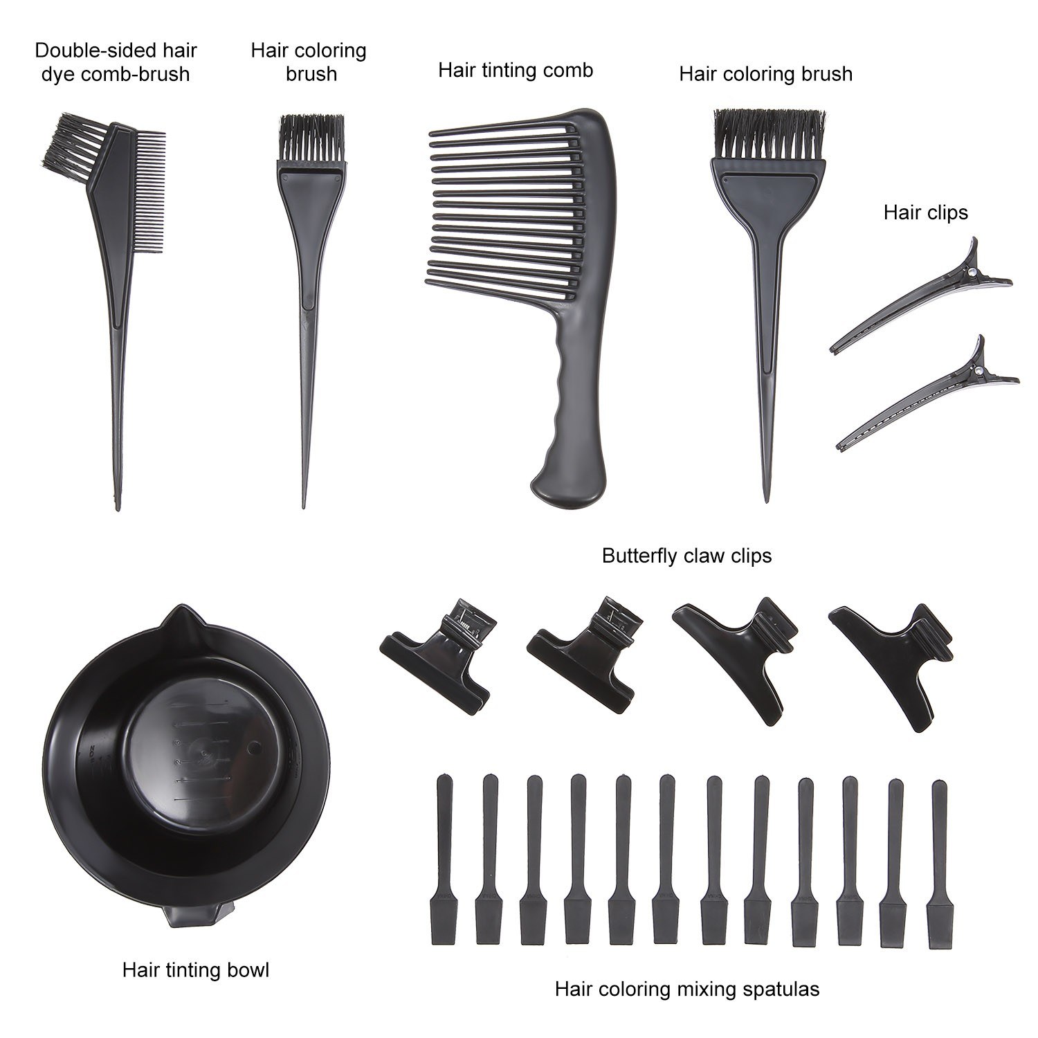 23Pcs Hair Dye Coloring DIY Salon Tool Kit Tinting Bowl Dye Brush Comb Hair Clips Mixing Spatulas Color Dye Tint Tool Set
23Pcs Hair Dye Coloring DIY Salon Tool Kit Tinting Bowl Dye Brush Comb Hair Clips Mixing Spatulas Color Dye Tint Tool Set