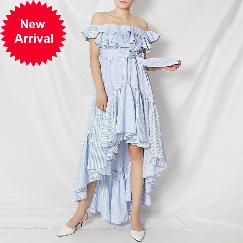 2021 New High Quality Summer Chic Blue Girl From a Line Sexy Stripe with No Frilly Straps Irregular Dress Party Mkzc
2021 New High Quality Summer Chic Blue Girl From a Line Sexy Stripe with No Frilly Straps Irregular Dress Party Mkzc