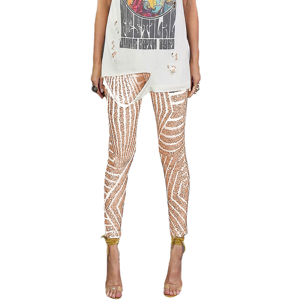 SEBOWEL Casual High Waist Sheer Mesh Sequined Pencil Pants for Woman Female Sparkling Flim Fit Black/Apricot Pants Size S-XL T200606