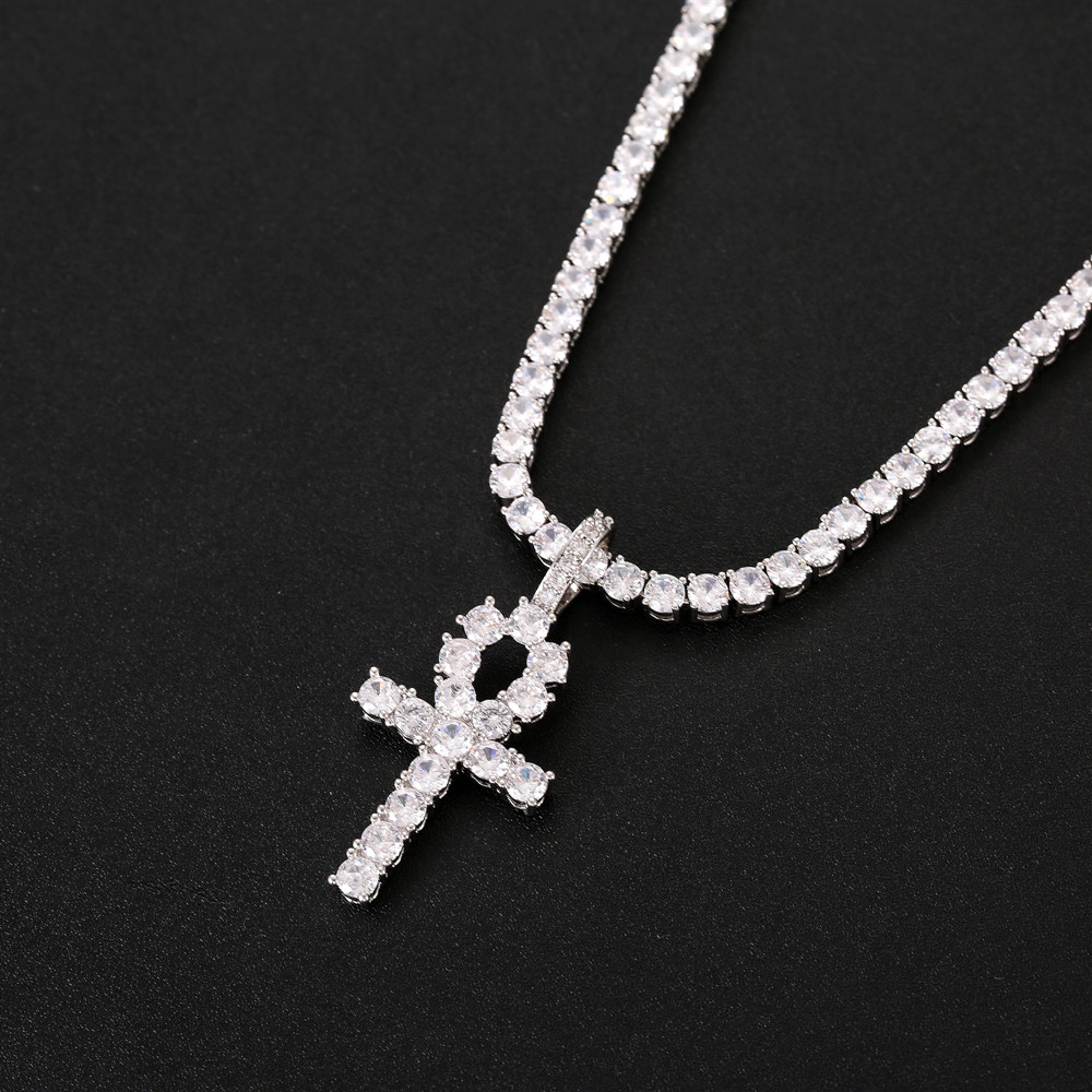 Iced Out CZ Key of Life Egypt Cross Pendant Necklace 4mm Tennis Chain SGold Silver for Men Hiphop Jewelry
Iced Out CZ Key of Life Egypt Cross Pendant Necklace 4mm Tennis Chain SGold Silver for Men Hiphop Jewelry